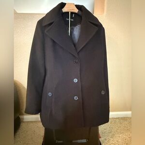 Calvin Klein Pea Coat. Black, Size 14. 33”‎ Long